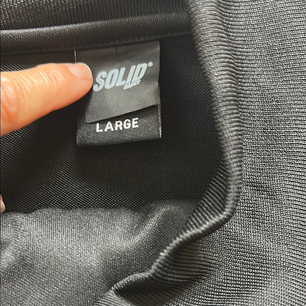 Solid Black And Gray Jacket Large - image 3